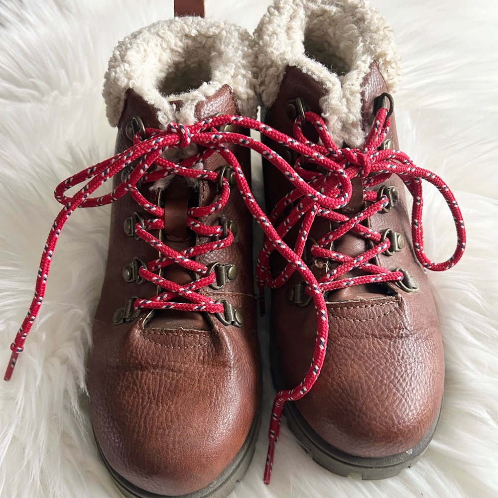 Joe Fresh Girl’s Cozy Boots with Red Accents